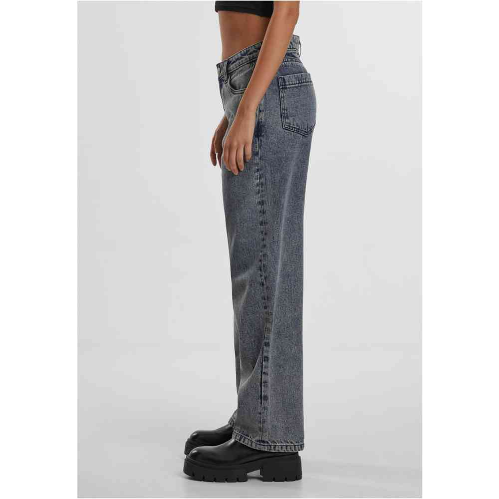 Urban Classics - Mid Waist 90´s Wijde broek - Blauw